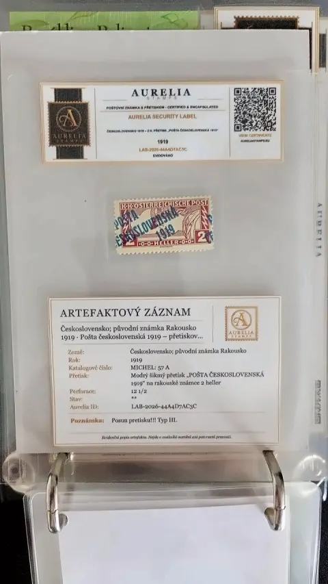 Československo 1919: Posunutý přetisk